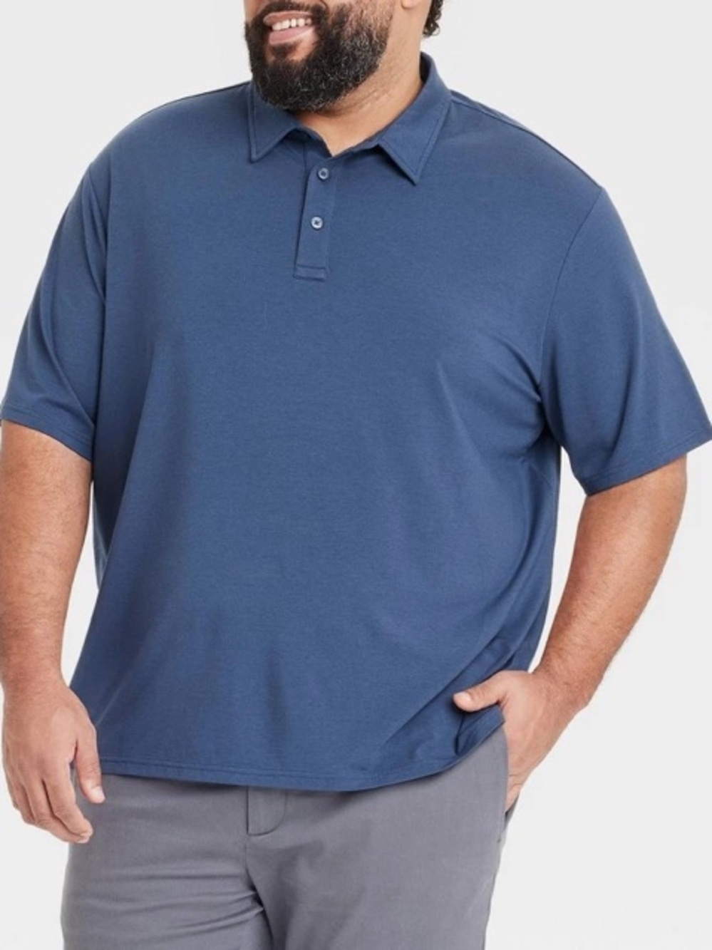 Goodfellow & Co Navy Blue Big & Tall Comfort Wear Polo Shirt